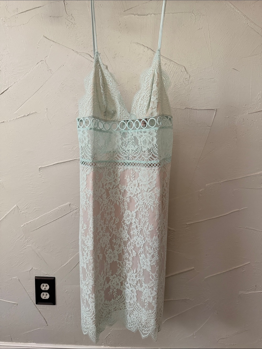 Victoria's Secret Lace Chemise in Mint and Blush